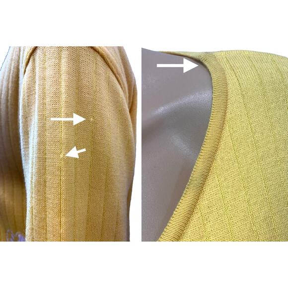 St John Yellow Knit Floral Dress NWT 2009 Resort Wool Rayon Sz 6 - Picture 11 of 13